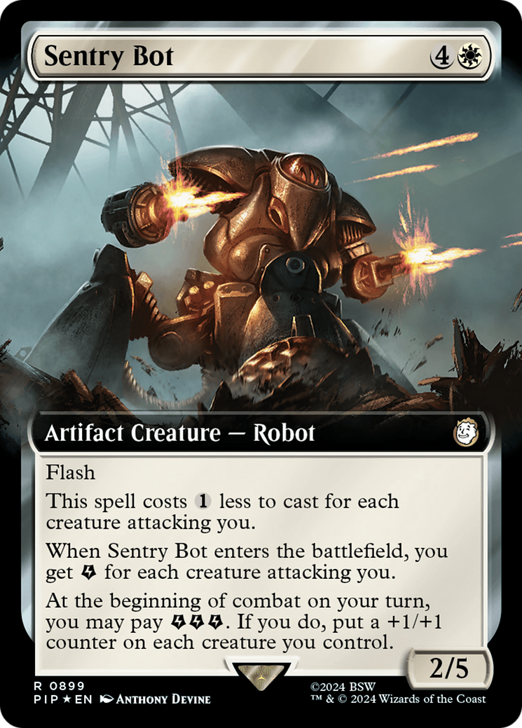 Sentry Bot (Extended Art) (Surge Foil) [Fallout] | Good Games Cannington