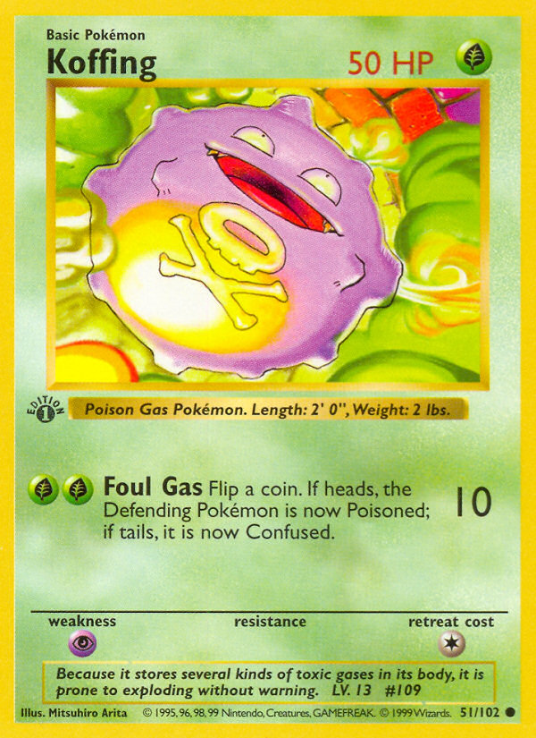 Koffing (51/102) (Shadowless) [Base Set 1st Edition] | Good Games Cannington