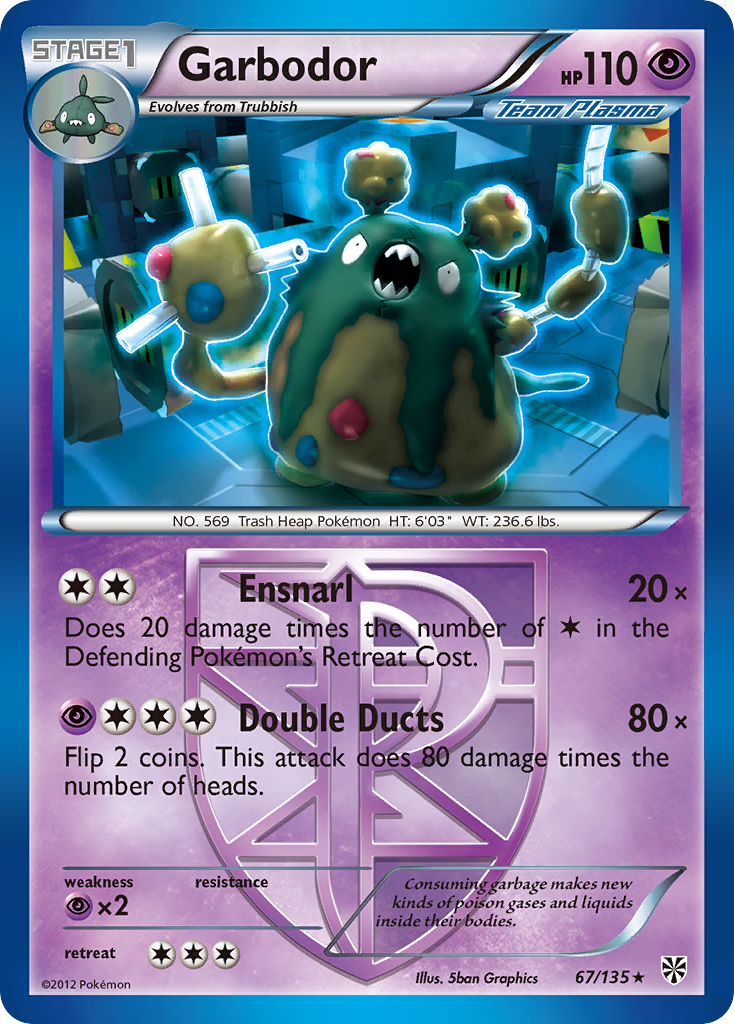 Garbodor (67/135) [Black & White: Plasma Storm] | Good Games Cannington