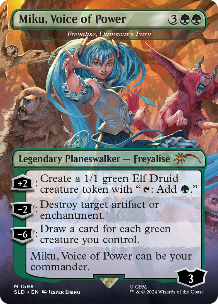 Miku, Voice of Power - Freyalise, Llanowar's Fury [Secret Lair Drop Series] | Good Games Cannington