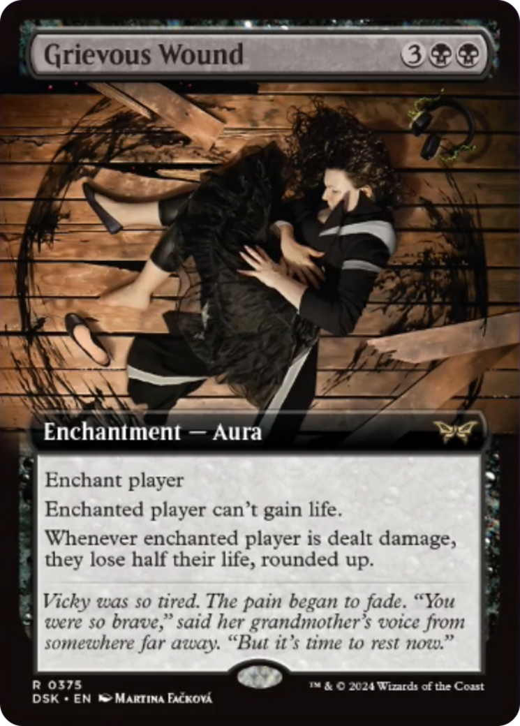 Grievous Wound (Extended Art) [Duskmourn: House of Horror] | Good Games Cannington