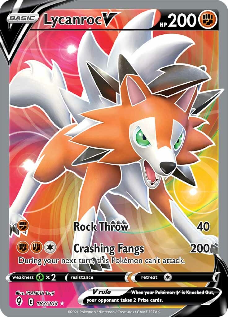 Lycanroc V (187/203) [Sword & Shield: Evolving Skies] | Good Games Cannington