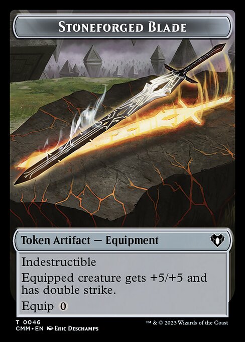 Treasure // Stoneforged Blade Double-Sided Token [Commander Masters Tokens] | Good Games Cannington