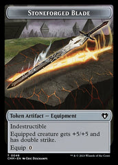 Treasure // Stoneforged Blade Double-Sided Token [Commander Masters Tokens] | Good Games Cannington