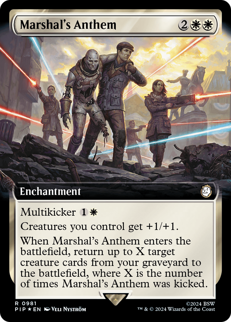 Marshal's Anthem (Extended Art) (Surge Foil) [Fallout] | Good Games Cannington