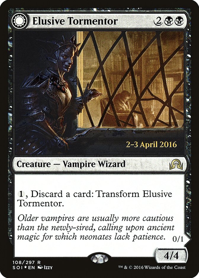 Elusive Tormentor // Insidious Mist [Shadows over Innistrad Prerelease Promos] | Good Games Cannington