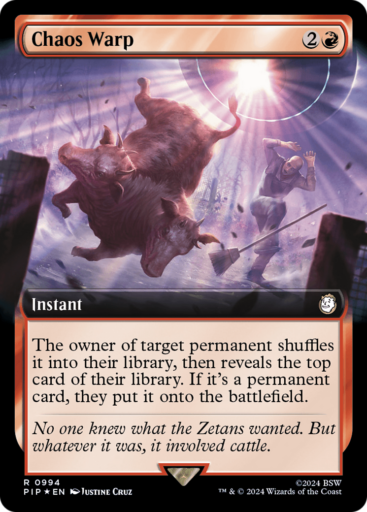 Chaos Warp (Extended Art) (Surge Foil) [Fallout] | Good Games Cannington