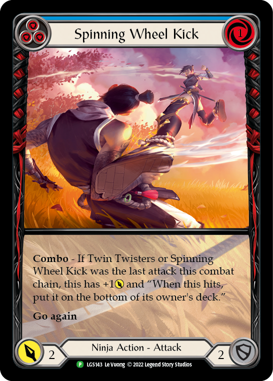 Spinning Wheel Kick (Blue) [LGS143] (Promo)  Rainbow Foil | Good Games Cannington