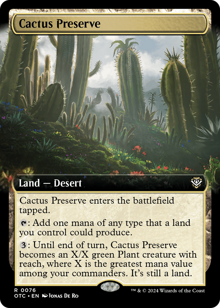 Cactus Preserve (Extended Art) [Outlaws of Thunder Junction Commander] | Good Games Cannington