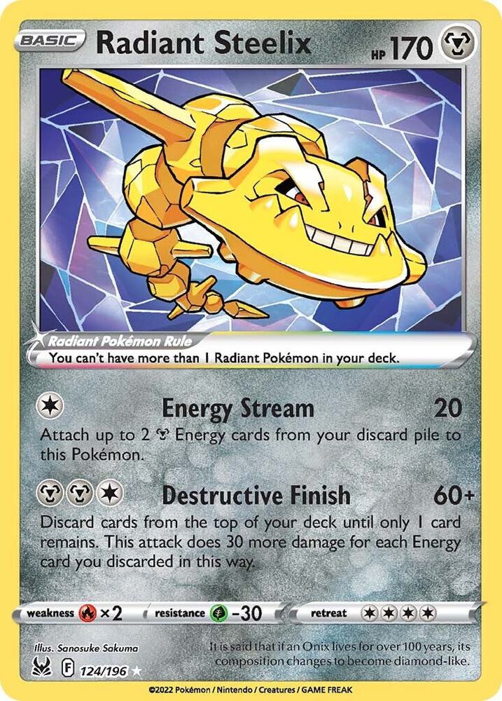 Radiant Steelix 124/196 (SWSH11: Lost Origin)  - Holofoil | Good Games Cannington