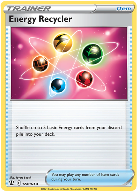 Energy Recycler (124/163) [Sword & Shield: Battle Styles] | Good Games Cannington