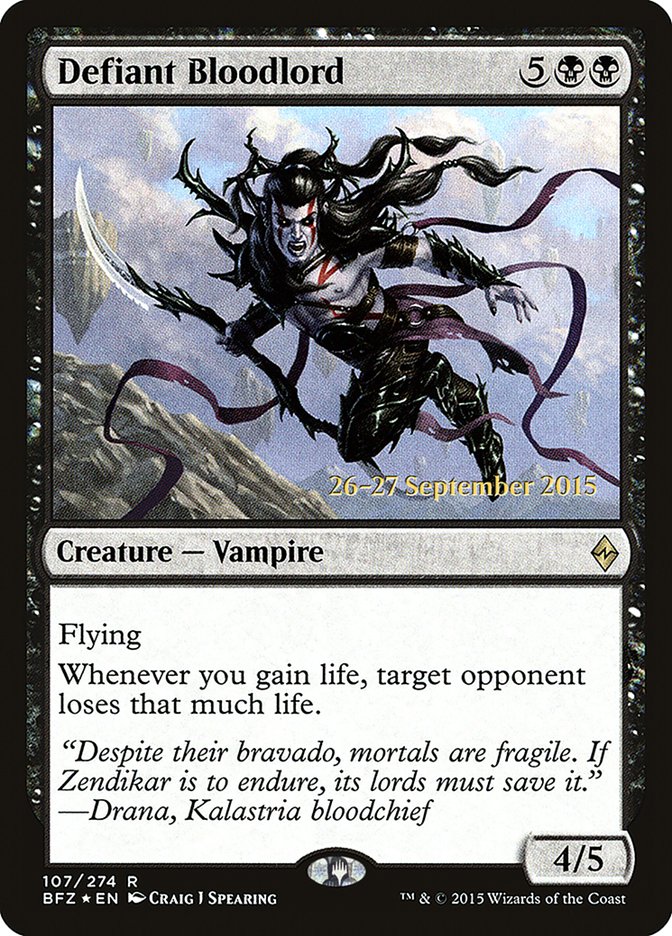 Defiant Bloodlord [Battle for Zendikar Prerelease Promos] | Good Games Cannington