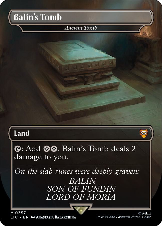 Balin's Tomb - Ancient Tomb 357 (Commander: The Lord of the Rings: Tales of Middle-earth)  - Borderless Foil | Good Games Cannington
