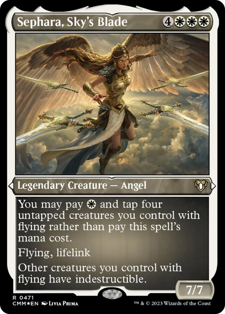 Sephara, Sky's Blade (Foil Etched) [Commander Masters] | Good Games Cannington