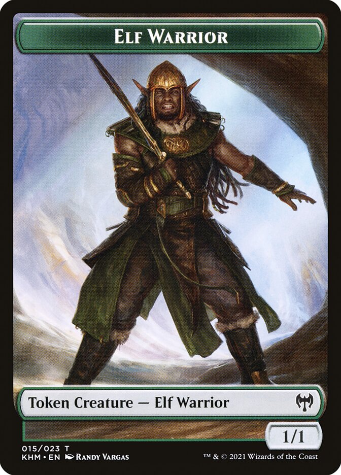 Elemental // Elf Warrior Double-Sided Token [Kaldheim Commander Tokens] | Good Games Cannington