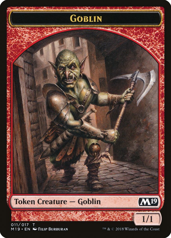 Knight // Goblin Double-Sided Token (Game Night) [Core Set 2019 Tokens] | Good Games Cannington
