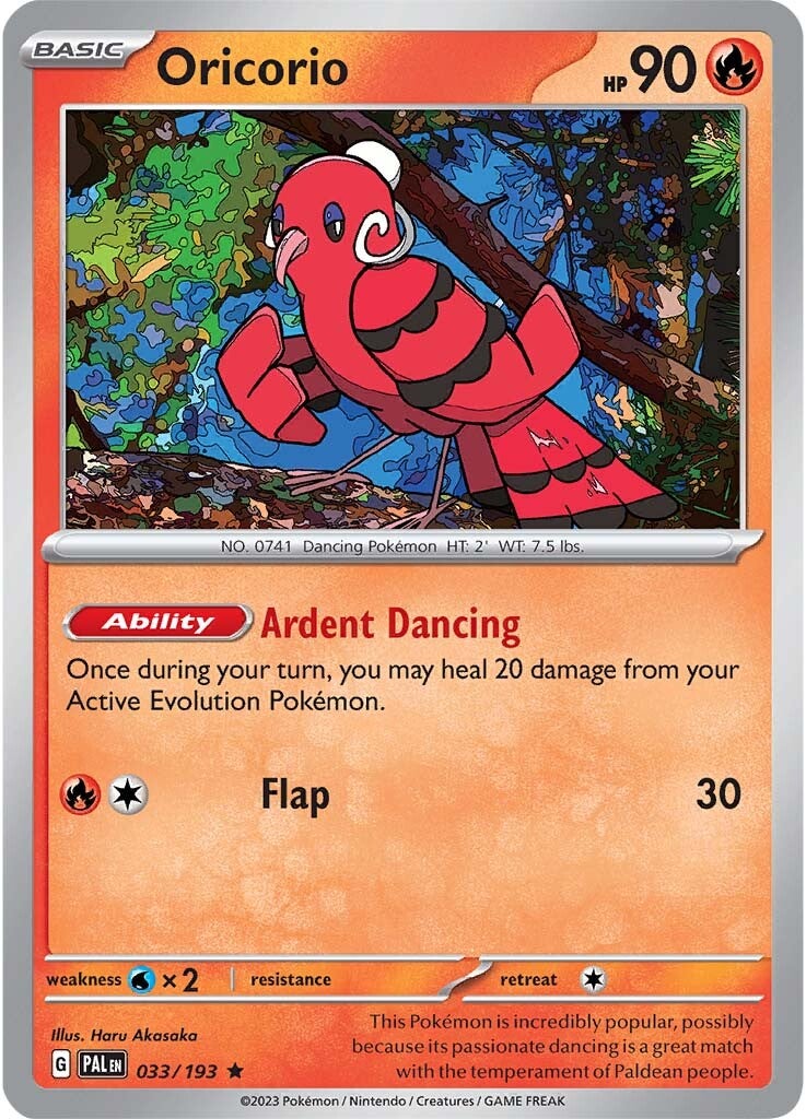 Oricorio (033/193) [Scarlet & Violet: Paldea Evolved] | Good Games Cannington