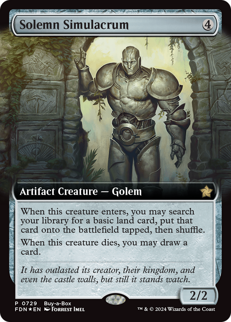 Solemn Simulacrum (Extended Art) (Buy-A-Box) [Foundations Promos] | Good Games Cannington