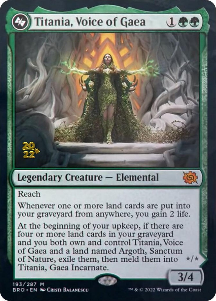 Titania, Voice of Gaea [The Brothers' War Prerelease Promos] | Good Games Cannington