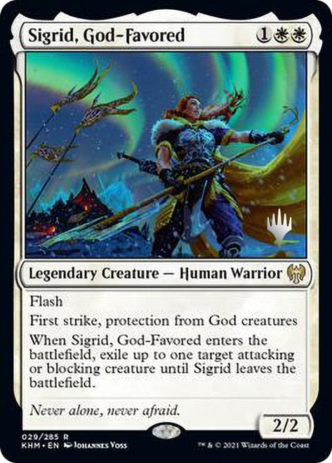 Sigrid, God-Favored (Promo Pack) [Kaldheim Promos] | Good Games Cannington
