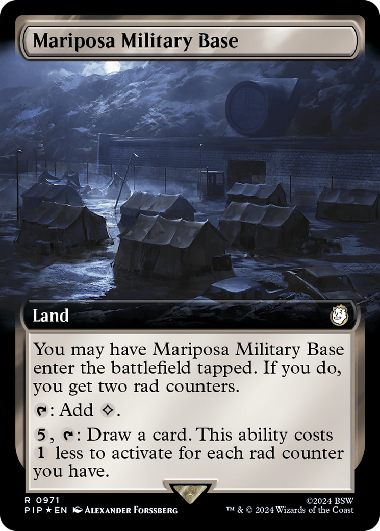 Mariposa Military Base (Extended Art) (Surge Foil) [Fallout] | Good Games Cannington
