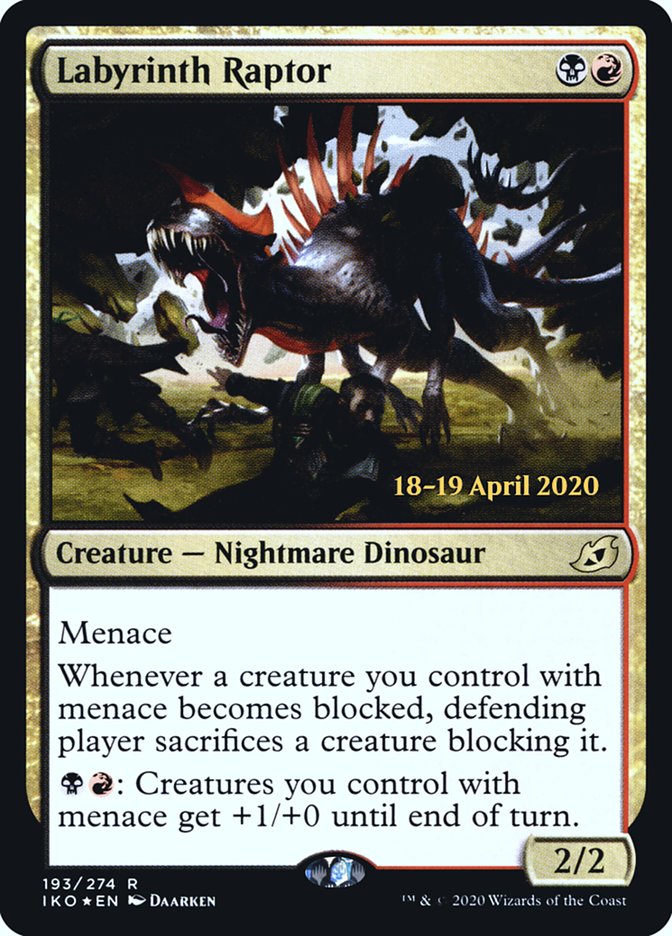 Labyrinth Raptor [Ikoria: Lair of Behemoths Prerelease Promos] | Good Games Cannington