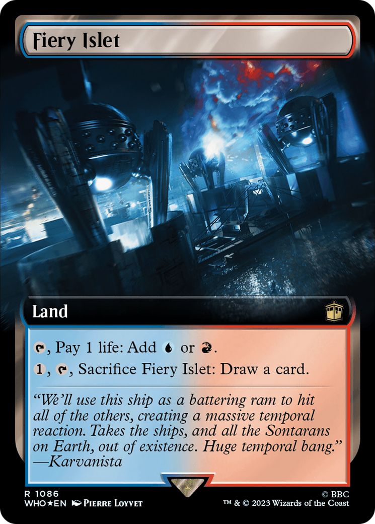 Fiery Islet (Extended Art) (Surge Foil) [Doctor Who] | Good Games Cannington