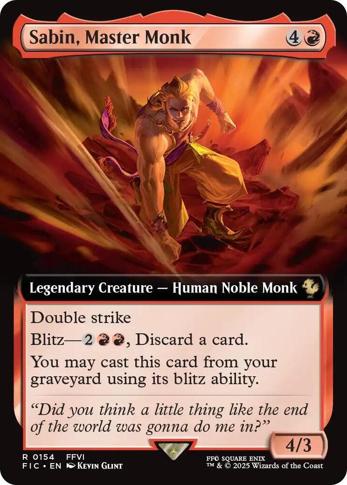 Sabin, Master Monk 154 (Commander: FINAL FANTASY)  - Extended Art | Good Games Cannington