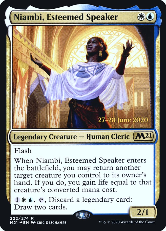 Niambi, Esteemed Speaker [Core Set 2021 Prerelease Promos] | Good Games Cannington