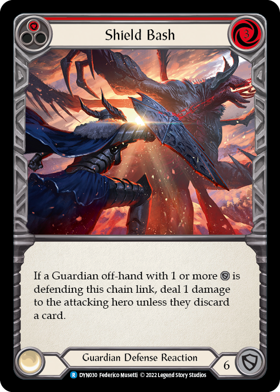 Shield Bash (Red) [DYN030] (Dynasty)  Rainbow Foil | Good Games Cannington