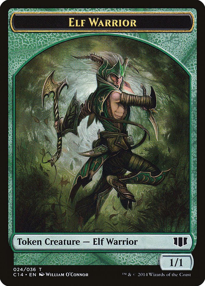 Gargoyle // Elf Warrior Double-Sided Token [Commander 2014 Tokens] | Good Games Cannington