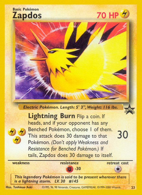 Zapdos (23) [Wizards of the Coast: Black Star Promos] | Good Games Cannington