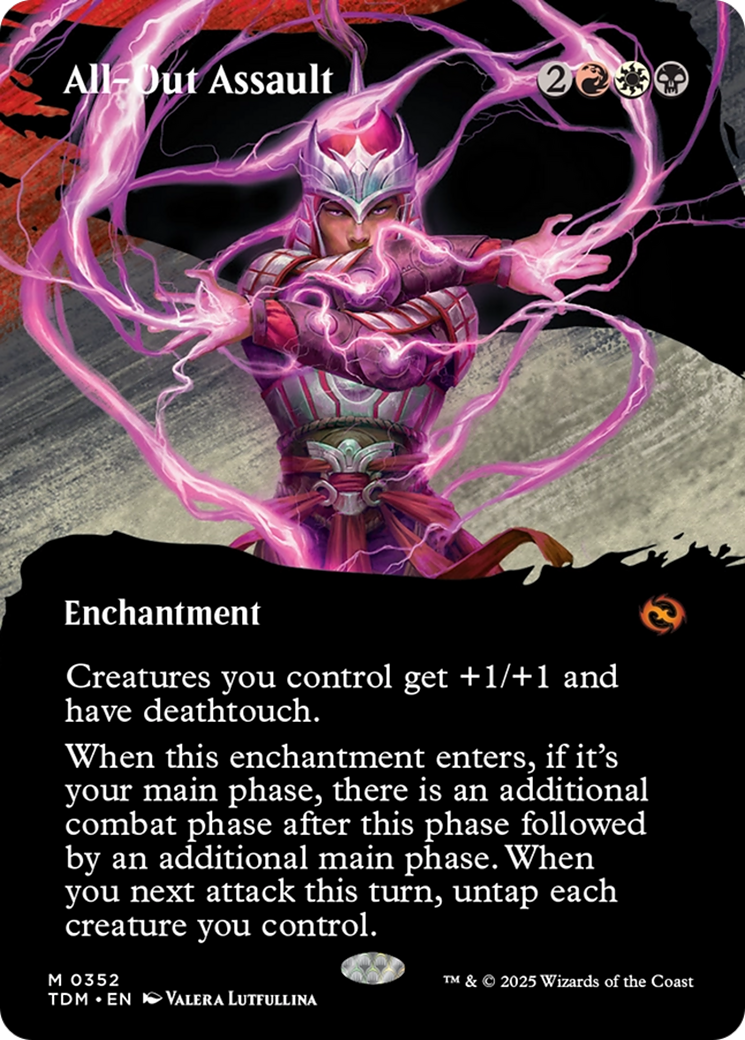 All-Out Assault (Borderless) [Tarkir: Dragonstorm] | Good Games Cannington