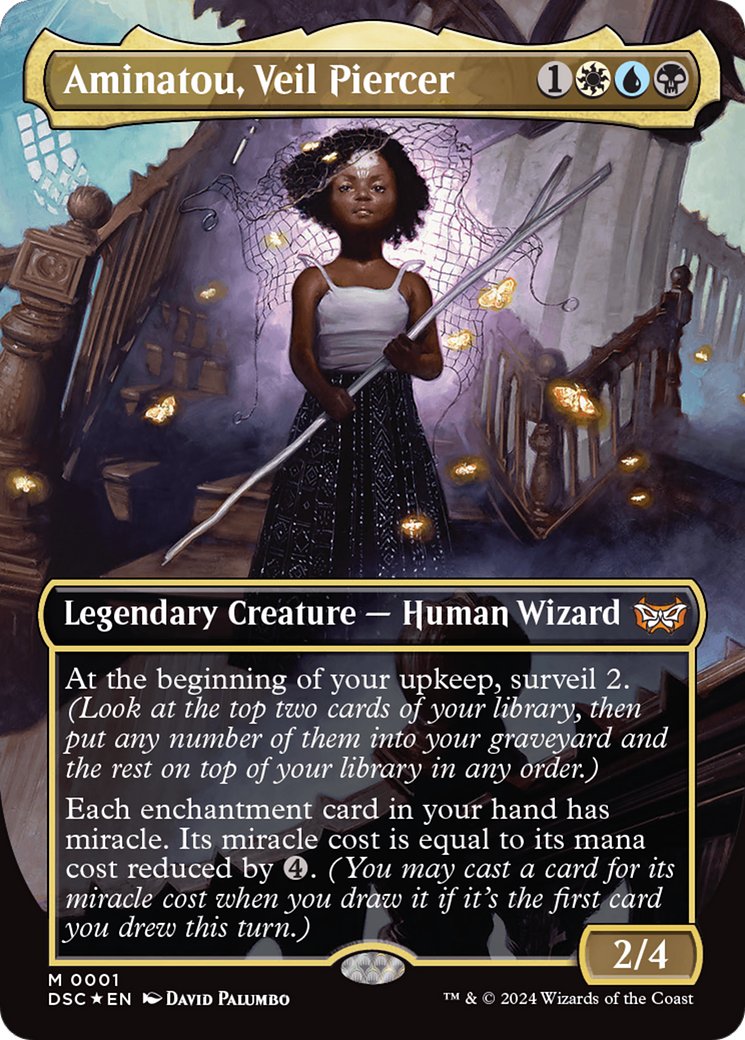 Aminatou, Veil Piercer (Borderless) [Duskmourn: House of Horror Commander] | Good Games Cannington