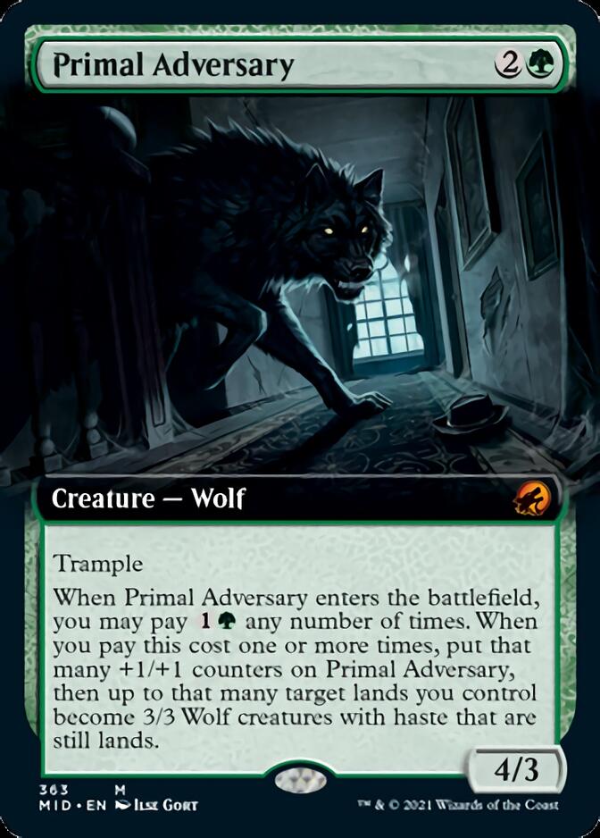 Primal Adversary (Extended Art) [Innistrad: Midnight Hunt] | Good Games Cannington