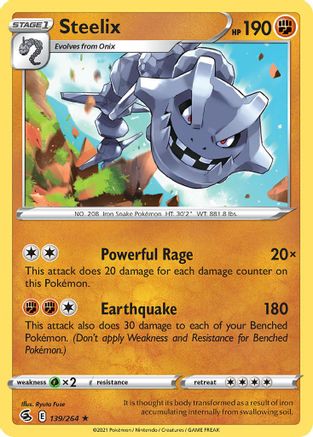 Steelix (139/264) (Theme Deck Exclusive) [Sword & Shield: Fusion Strike] | Good Games Cannington