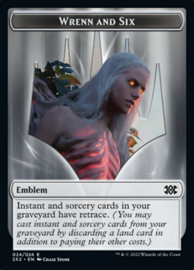 Wrenn and Six Emblem // Spirit (008) Double-Sided Token [Double Masters 2022 Tokens] | Good Games Cannington