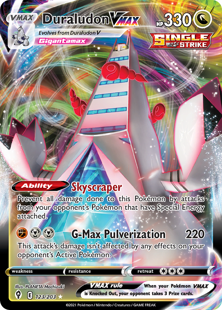 Duraludon VMAX (123/203) (Jumbo Card) [Sword & Shield: Evolving Skies] | Good Games Cannington