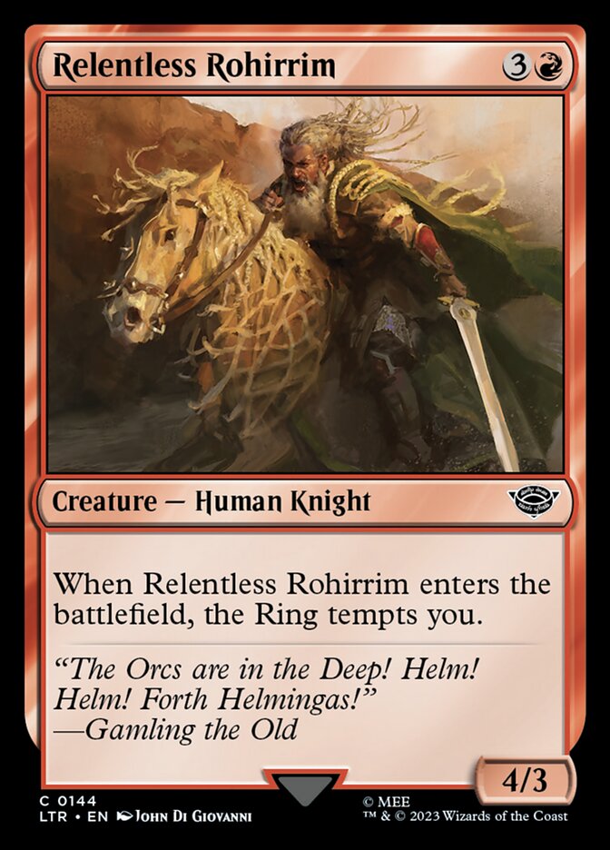 Relentless Rohirrim 144 (Universes Beyond: The Lord of the Rings: Tales of Middle-earth)  - Foil | Good Games Cannington