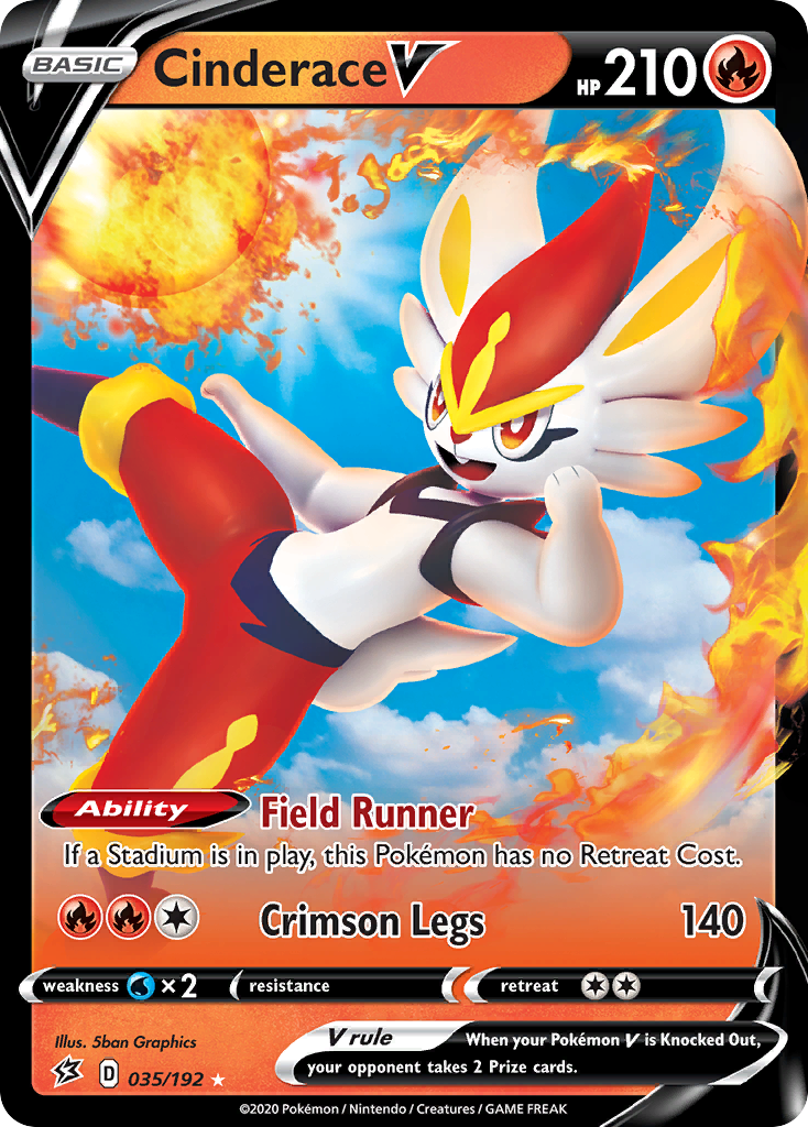 Cinderace V (035/192) [Sword & Shield: Rebel Clash] | Good Games Cannington