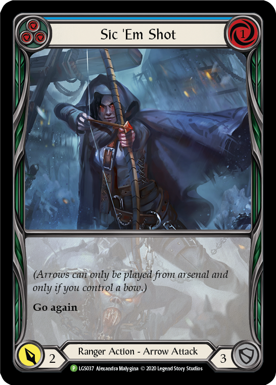 Sic 'Em Shot (Blue) [LGS037] (Promo)  Rainbow Foil | Good Games Cannington