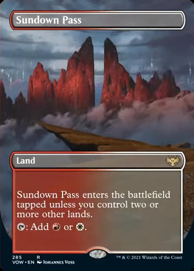Sundown Pass (Borderless Alternate Art) [Innistrad: Crimson Vow] | Good Games Cannington
