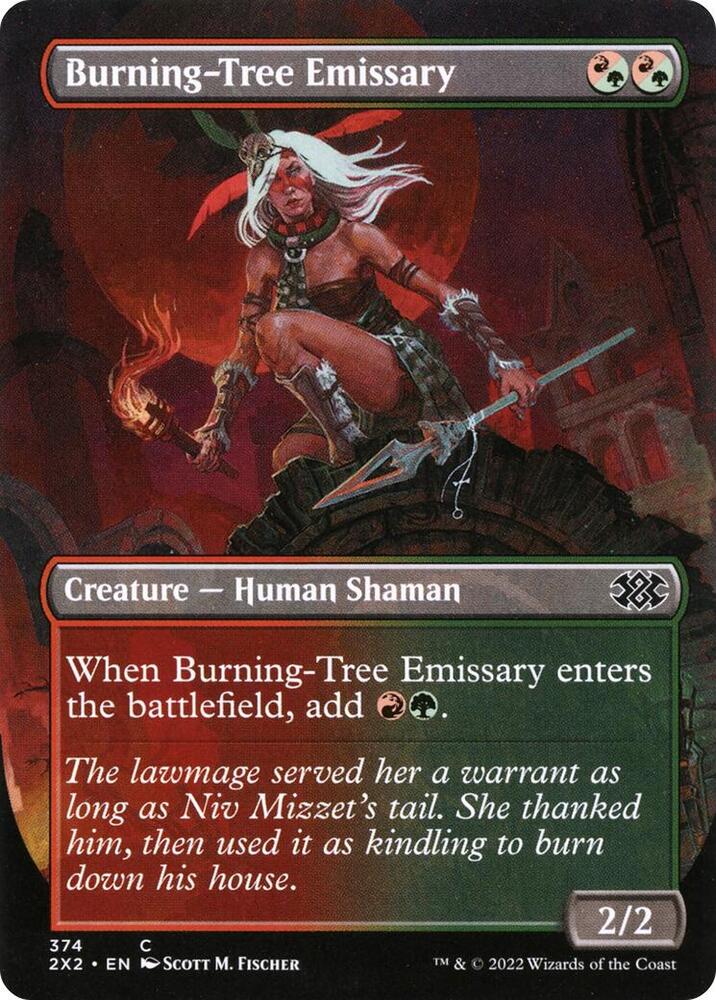 Burning Tree Emissary Borderless 374 (Double Masters 2022)  | Good Games Cannington