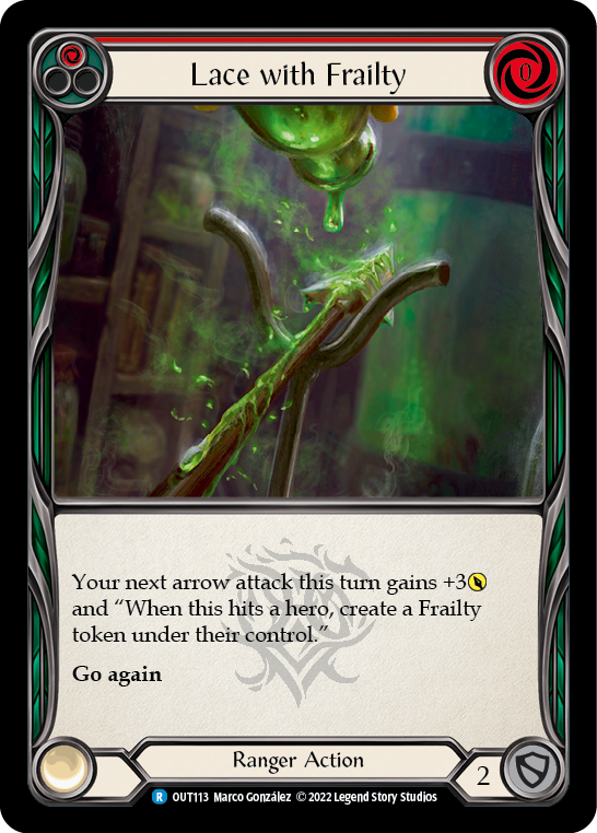 Lace with Frailty (Red) [OUT113] (Outsiders)  Rainbow Foil | Good Games Cannington