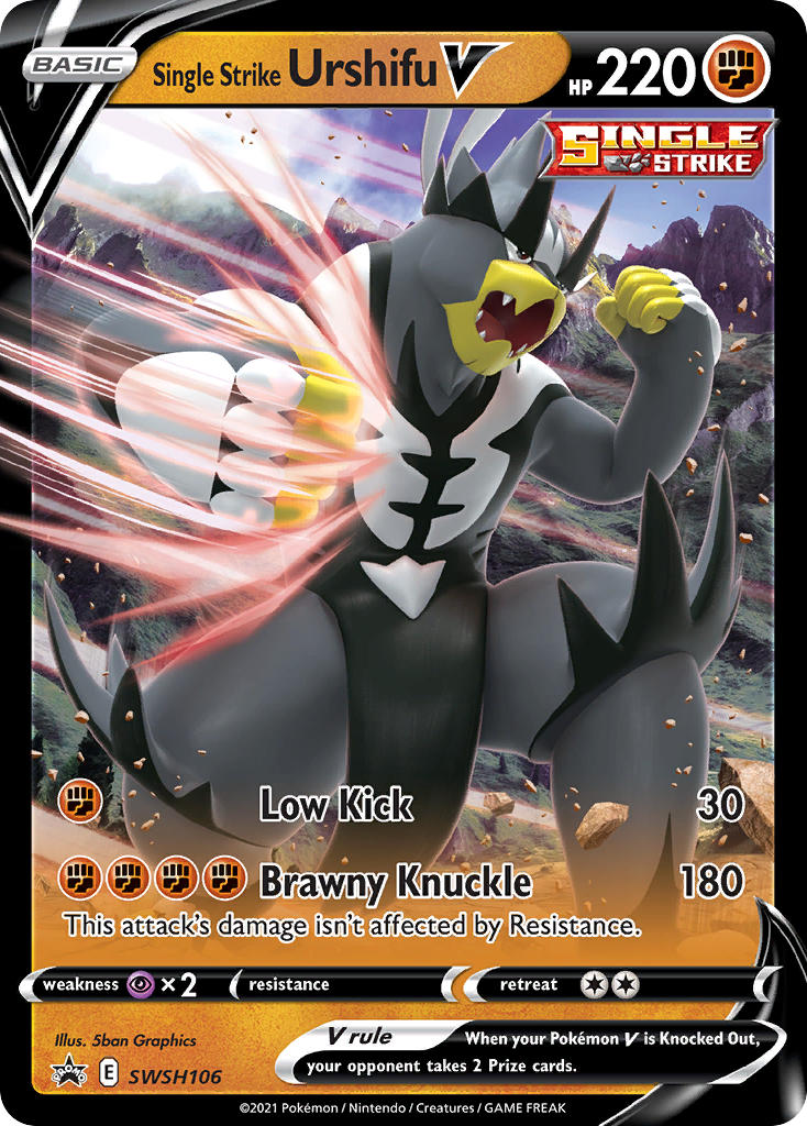 Single Strike Urshifu V (SWSH106) (Jumbo Card) [Sword & Shield: Black Star Promos] | Good Games Cannington