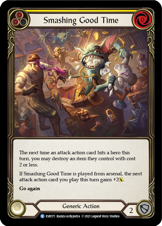 Smashing Good Time (Yellow) [EVR171] (Everfest)  1st Edition Rainbow Foil | Good Games Cannington