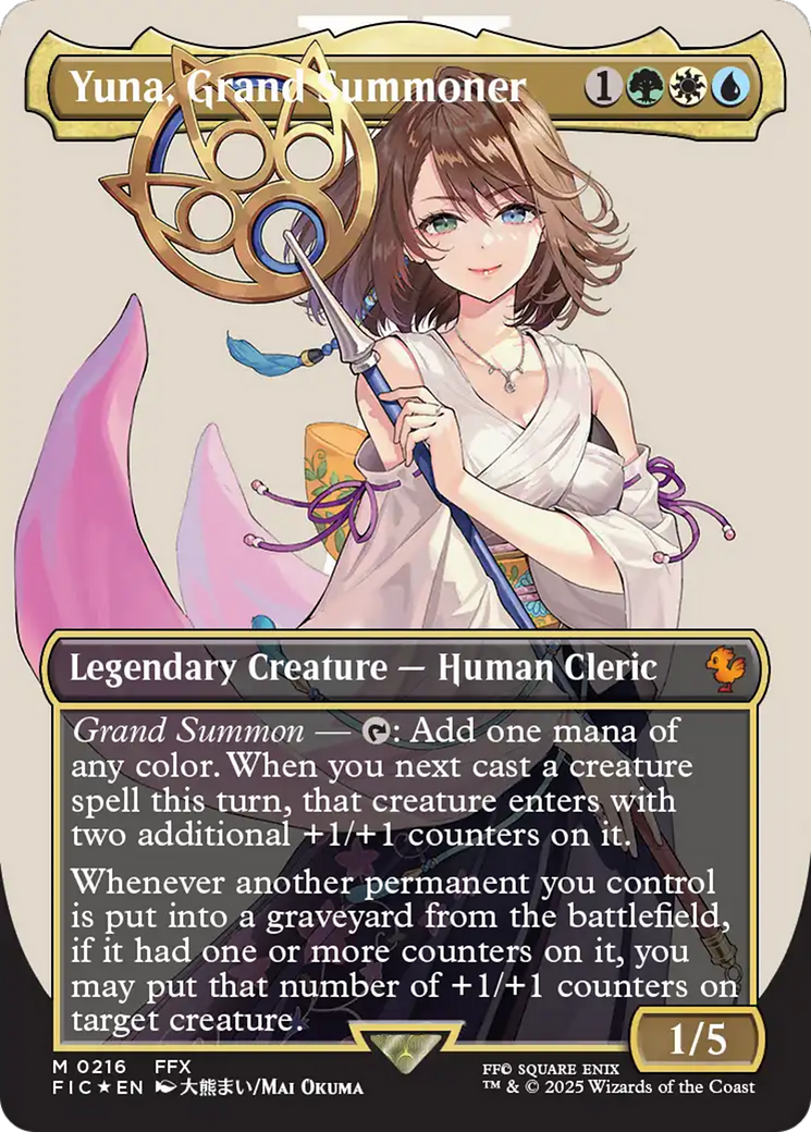 Yuna, Grand Summoner (Borderless) (Surge Foil) [FINAL FANTASY Commander] | Good Games Cannington