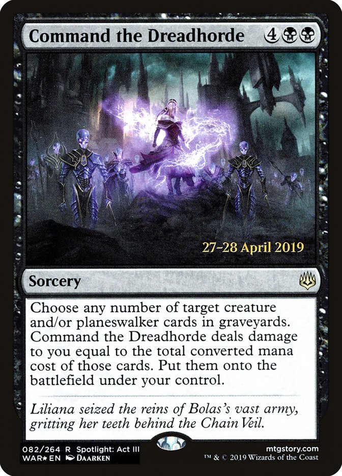 Command the Dreadhorde [War of the Spark Prerelease Promos] | Good Games Cannington