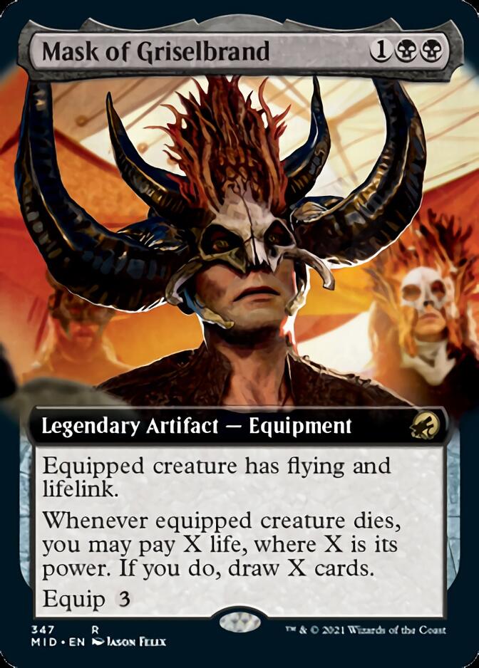 Mask of Griselbrand (Extended Art) [Innistrad: Midnight Hunt] | Good Games Cannington