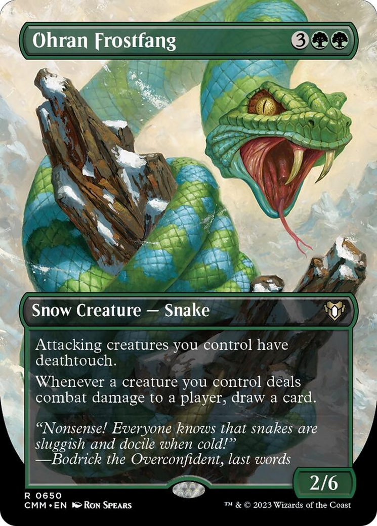 Ohran Frostfang (Borderless Alternate Art) [Commander Masters] | Good Games Cannington
